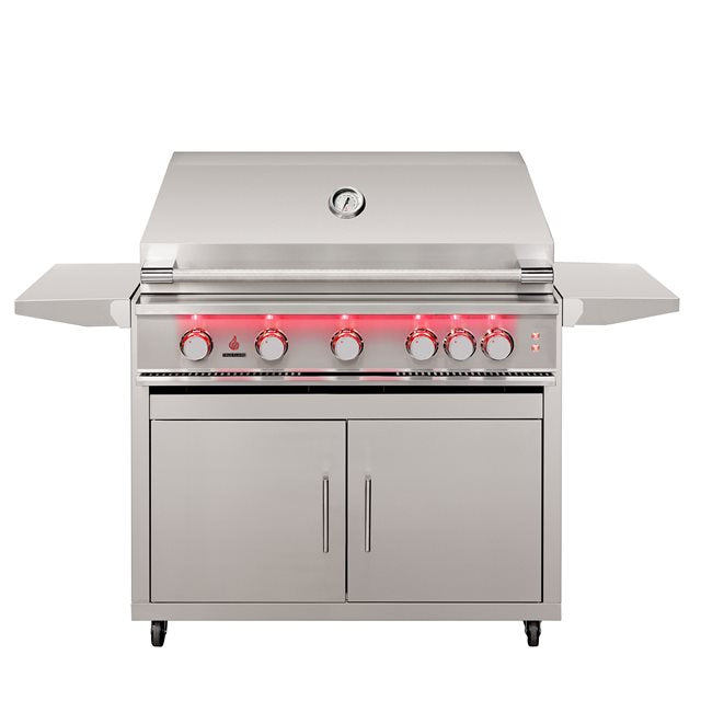 TrueFlame 40-Inch Deluxe Freestanding Grill - Stainless Steel