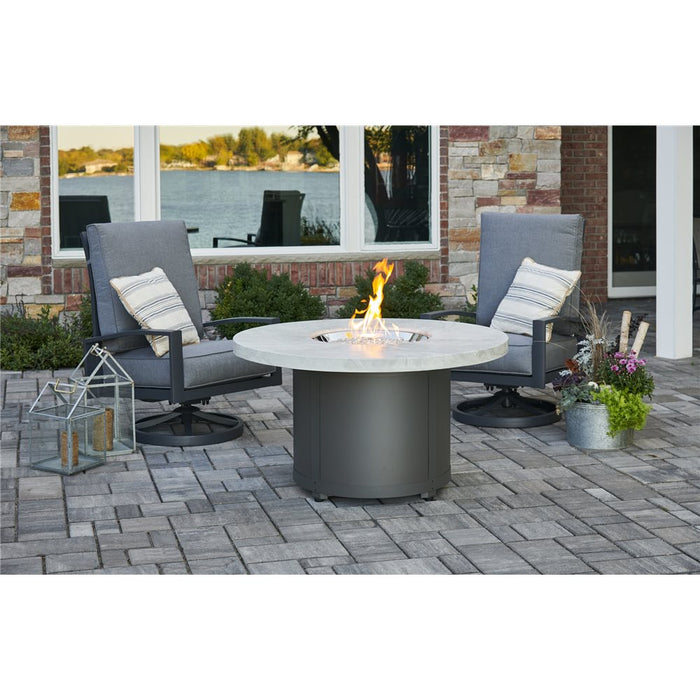 Fire Pit Table White Onyx Chat High plus weather cover