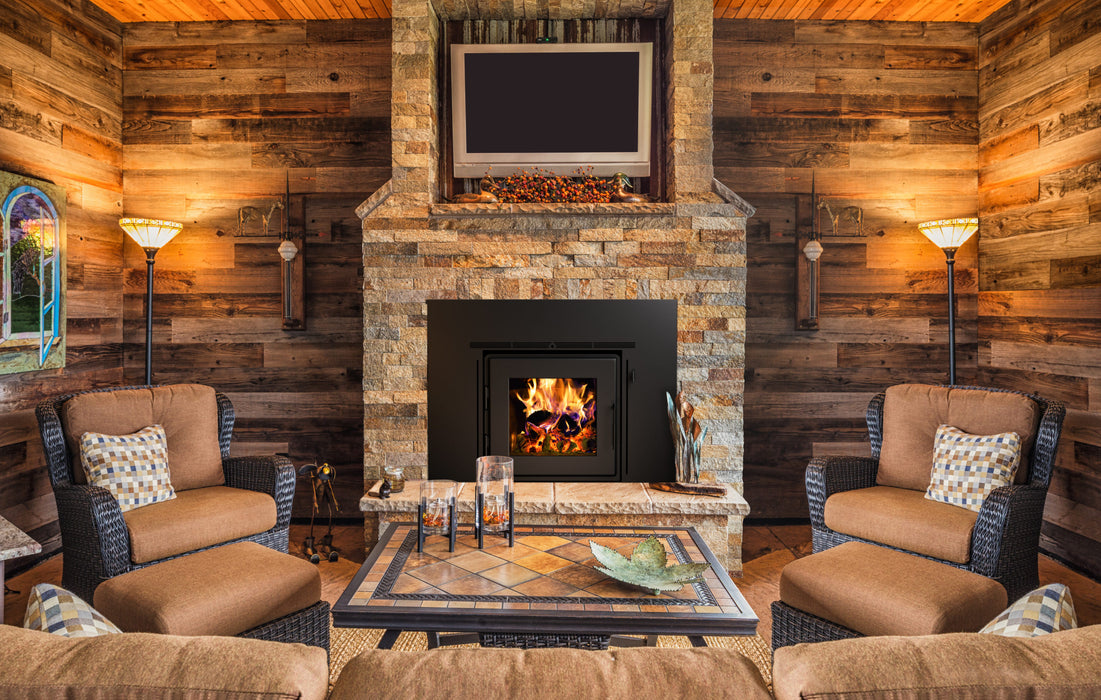 MF Fire 40 Inch Nova 1 Wood Burning Fireplace Insert MF02-BP1-DP1-I