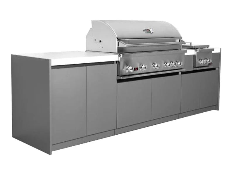 Whistler 5-Burner 104 x 28-Inch Gas Grill Island with Infrared Rear Burner, Double Side Burner, and Rotisserie Kit