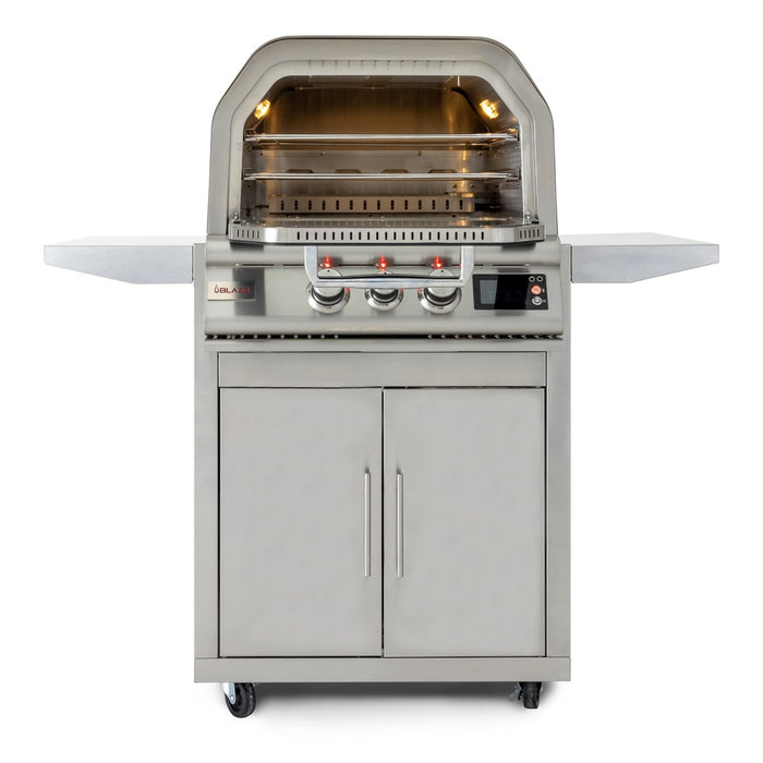 Blaze 26-Inch Propane Gas Outdoor Pizza Oven with Rotisserie and Cart