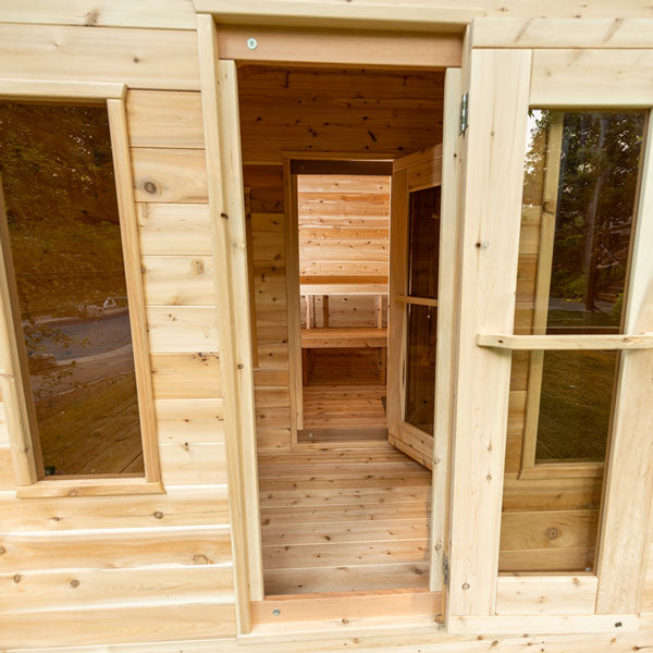 Dundalk Canadian CT Georgian Cabin Sauna with Changeroom | 2-6 People | Wood or Electric Heater
