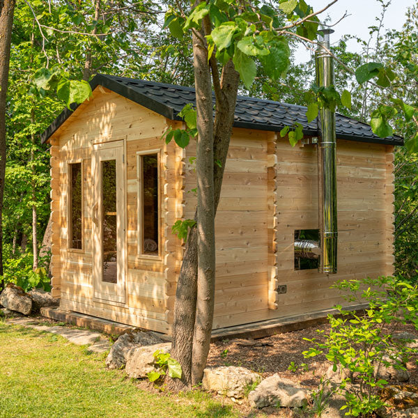Dundalk Canadian CT Georgian Cabin Sauna with Changeroom | 2-6 People | Wood or Electric Heater