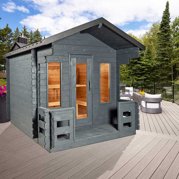 CT Georgian Cabin Sauna with Porch | 2-6 People | Wood or Electric Heater