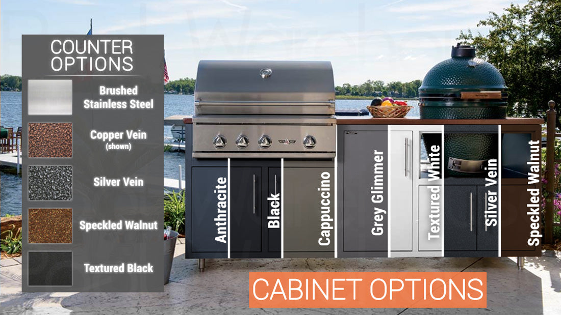 Challenger Designs 83″ Kamado Grill & Built-in Grill Outdoor Kitchen Island | BBQ and Kamado Sold Separately