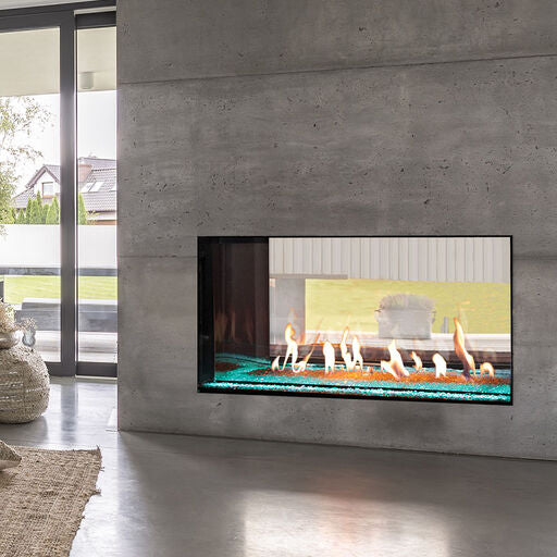 Plaza 55'' Linear, See-Through, Glass Barrier, Fireplace - Natural Gas