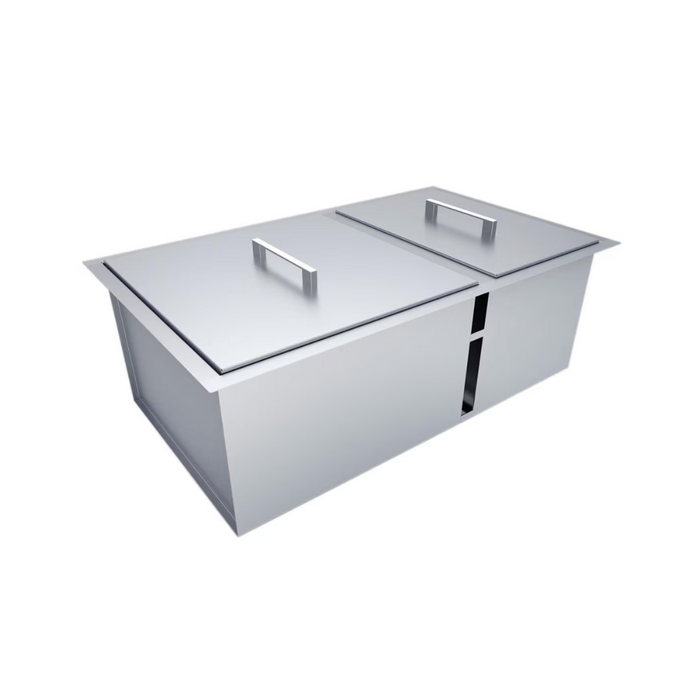 SunStone Over/Under 34" x 12" Height Double Basin Sink w/2 Covers
