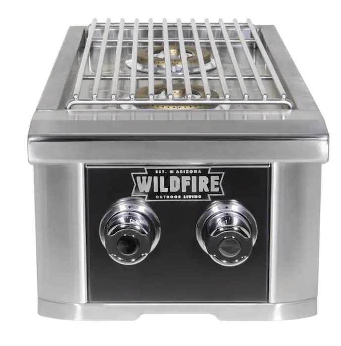 Wildfire Ranch PRO Double Side Burner, Black 304 Stainless Steel - WF-DBLSBRN-RH-NG(LP)