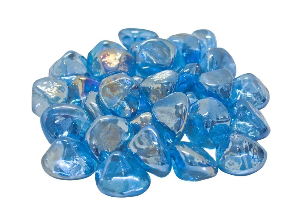 Real Fyre Diamond Nuggets for Gas Fireplaces Fireplaces CG Products Steel Blue 5 lb. Package