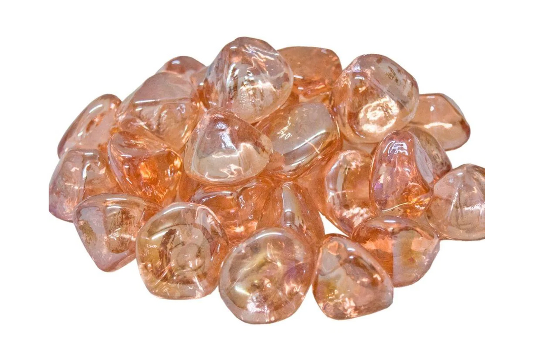 Real Fyre Diamond Nuggets for Gas Fireplaces Fireplaces CG Products Rose 5 lb. Package