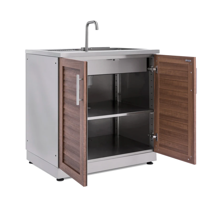 Outdoor Kitchen Stainless Steel Grove Double door + 3-Drawer + Sink Cabinet