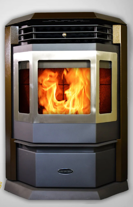 ComfortBilt HP22-SS 2,800 sq. ft. EPA Certified Pellet Stove with Auto Ignition 80 lb - Golden Brown