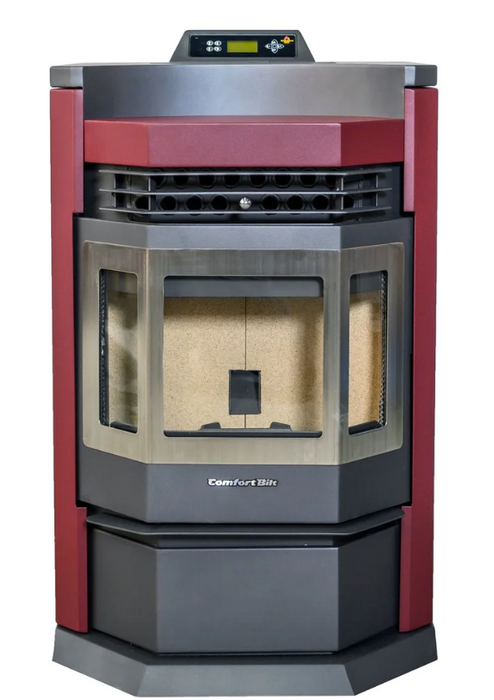 ComfortBilt HP22N-SS 2,800 sq. ft. EPA Certified Pellet Stove with Auto Ignition 80 lb-Burgundy