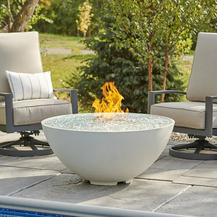 The Outdoor GreatRoom Company CV-30E Cove Edge Round Gas Fire Pit, 42-Inch - White