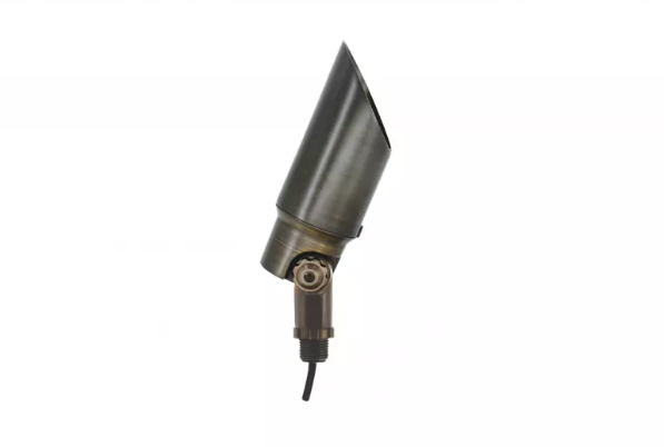 Brass Spot Light, Drop-In MR16 (No Lamp Included), Up Light Shroud, 10ft Lead, Includes LAP-002 - 8" Spike