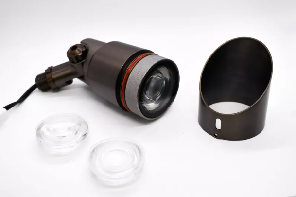Brass Spot Light, Modular Light Source, 5W, 375 Lumens, 2700K, Includes: (3) Beam Spread Lens (15, 38, 60 Degrees)