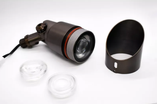 Brass Spot Light, Modular Light Source, 10W, 600 Lumens, 2700K, Includes: (3) Beam Spread Lens (15, 38, 60 Degrees)