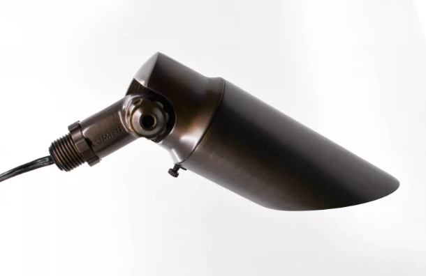 Brass Spot Light, Drop-In MR16 (No Lamp Included), Down Light Shroud - Deep Cut, 30ft Lead, Includes LAB-001 - Single Point Tree Mount