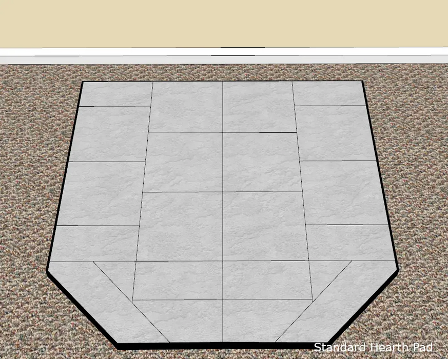 Diamond Hearths Standard Or Corner Hearth Pad -Traditional Edge- Type I-Snow Quartzite