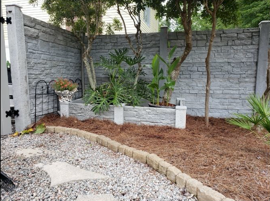 Stone Courtyard Privacy Wall