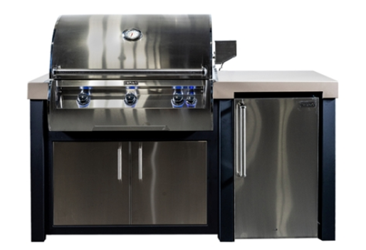 Fire Magic 71" Outdoor Kitchen Island Refrigerator Bundle with FireMagic Echelon Diamond E790I NG Built-In Grill