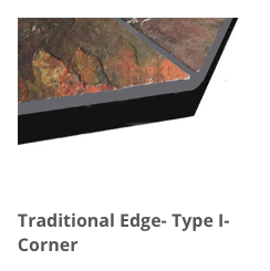 Diamond Hearths Standard Or Corner Hearth Pad - Traditional Edge- Type I - Najavo Nero