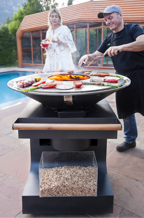Luxury Bonton Pellet Grill - Easy to Fuel and Clean with WiFi Connection - Anthracite Grey - Round