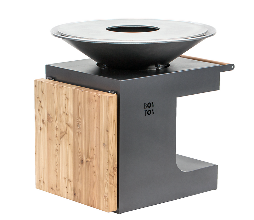Luxury Bonton Pellet Grill - Easy to Fuel and Clean with WiFi Connection - Anthracite Grey - Round