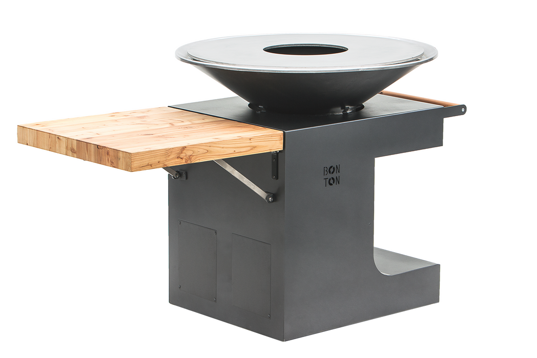 Luxury Bonton Pellet Grill - Easy to Fuel and Clean with WiFi Connection - Anthracite Grey - Round