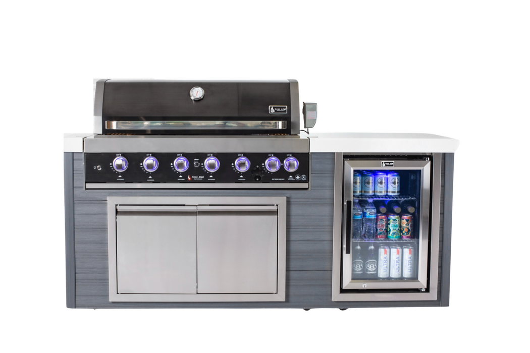 Mont Alpi 6-Burner Artwood Island in Black Stainless Steel -MA805-AWBSS