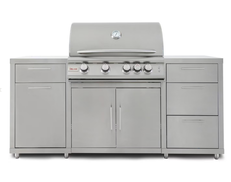 Blaze 6 ft Stainless Steel Outdoor Kitchen Island w/ Premium LTE 32-Inch Grill