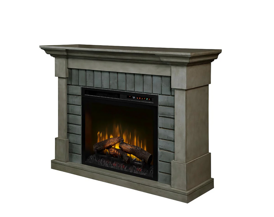 Royce Electric Fireplace Mantel Package in Smoke Stack Grey