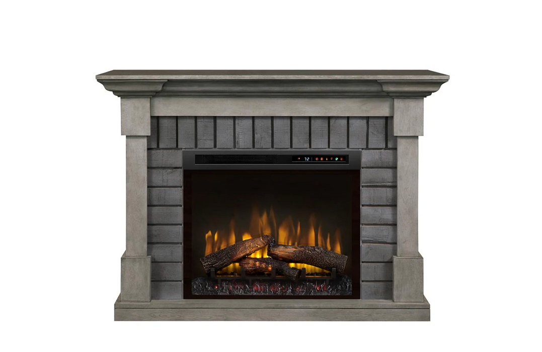 Royce Electric Fireplace Mantel Package in Smoke Stack Grey