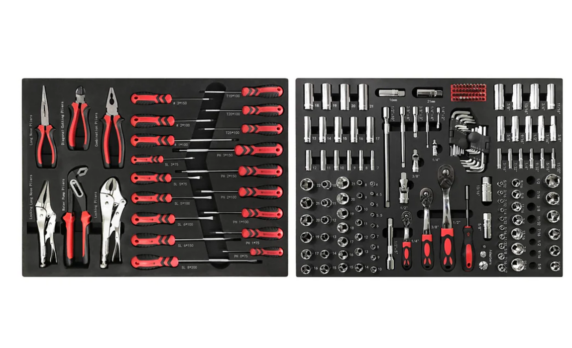 Pro Series Socket, Screwdriver and Plier Tra