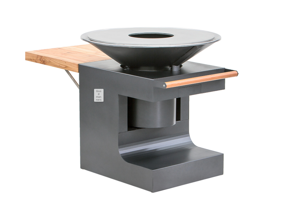 Luxury Bonton Pellet Grill - Easy to Fuel and Clean with WiFi Connection - Anthracite Grey - Round