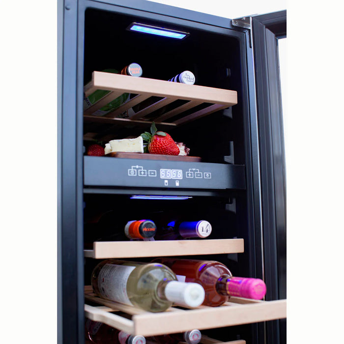 TrueFlame 15" Outdoor Rated Dual Zone Wine Cooler