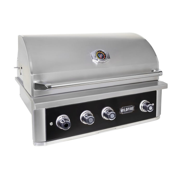 Wildfire Ranch PRO 36" Built-In Gas Grill, Black 304 Stainless Steel - WF-PRO36G-RH-NG(LP)