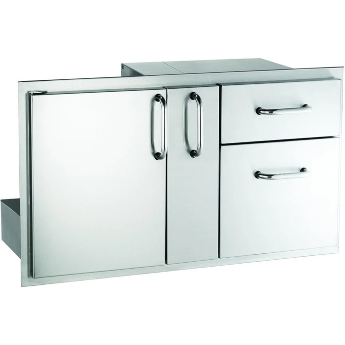 American Outdoor Grill 36-Inch Access Door with Double Drawer and Platter Storage (18-36-SSDD)