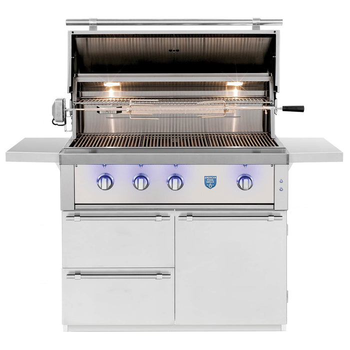 American Made Grills AMG-EST42-CART Estate 42-Inch Gas Grill with Infrared Searing Burner and Rotisserie Kit on Cart