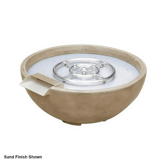 TrueFlame 30-Inch Round Fire Pit With Water Fountain