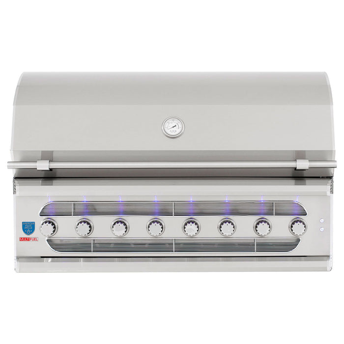 American Made Grills AMG-MUS54 Muscle 54-Inch Built-In Dual Fuel Wood and Gas Grill with Infrared Searing Burner and Rotisserie Kit