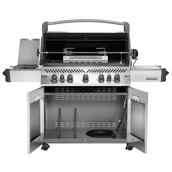 Napoleon P665RSIB Prestige 665 Gas Grill On Cart with Rotisserie and Side Burner, 37-Inches