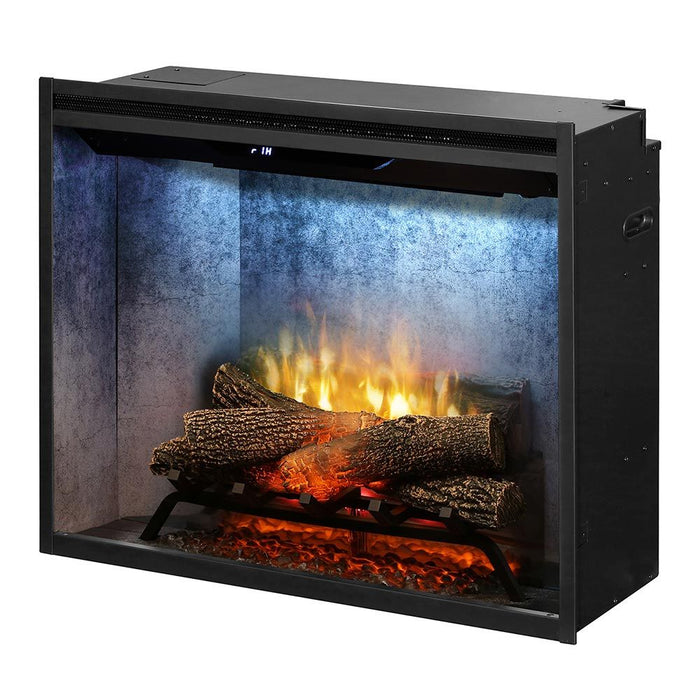 Dimplex Revillusion 30-inch Built-in Firebox with Glass Pane and Plug Kit, Weathered Concrete (RBF30WCG)