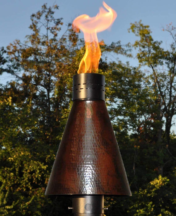 HPC Fire Hammered Copper Match Light Torch Head with 8-Foot Post