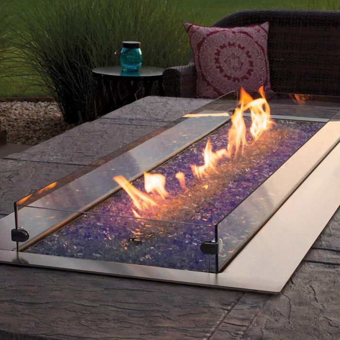 Carol Rose by Empire WG484LT 48-Inch Glass Wind Guard for Linear Fire Pits