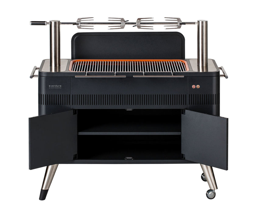 Everdure HUB 54-Inch Charcoal Grill With Rotisserie & Electronic Ignition - HBCE2BUS