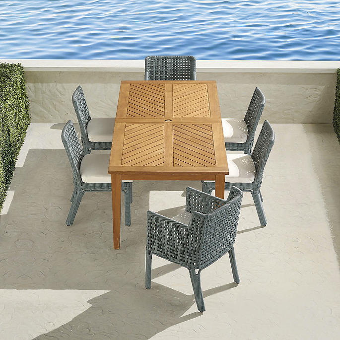 Seton 7-pc. Dining Set in Dark Glacier + Cushions