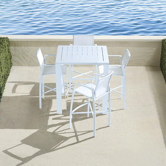 Resort Collection™ Newport 5-pc. Aluminum Bar Set in Matte White Finish