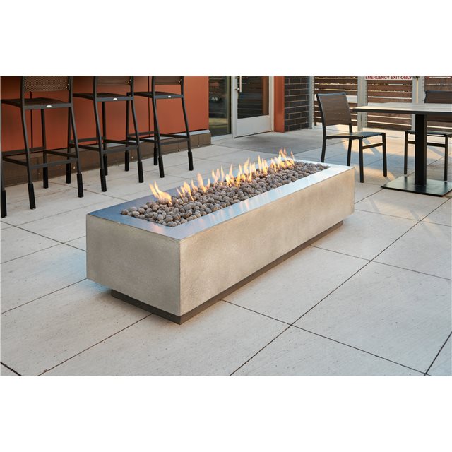 Linear Fire Pit Table Natural Grey Cove 72"