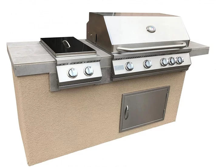 Antigua 6' BBQ Island Built In BBQ Grill Side Burner and Bar on one Side BBQ GRILL KoKoMo Grills Antigua 6' BBQ Island Built In BBQ Grill Side Burner and Bar on one Side  LPG